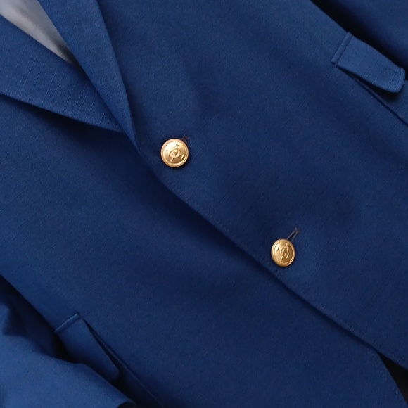 JOHN L. BLAIR MEN'S CLASSIC PURE WOOL LUXURY BLAZER W/GOLD BUTTON ACCENTS (USA) - Picture 7 of 17